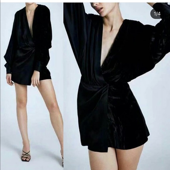 Zara contrasting mini dress - Picture 2 of 12